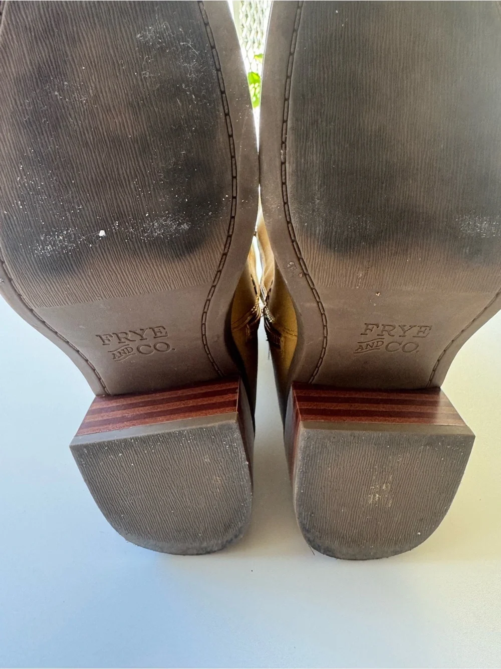 Frye and Co Miranda 14 Tan Faux Leather Mid-Calf Girl’s Boots size 3